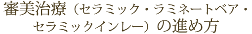 審美治療（セラミック・ラミネートベア・セラミックインレー）の進め方