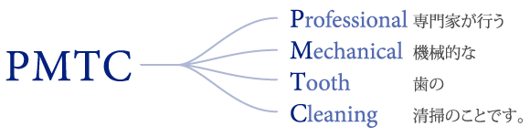 PMTCとは、専門化が行う機械的な歯の清掃のことです。